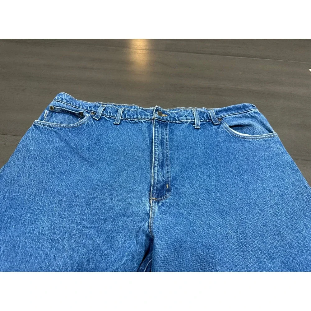 Carhartt Relaxed Fit Straight Leg Jeans Mens 46x31 Medium Wash‎ Denim Work Pants